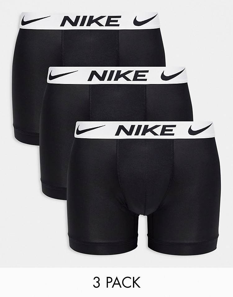 Nike Dri-FIT Essential Micro 3 pack boxer briefs in black